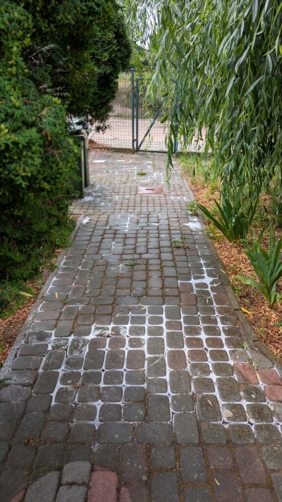 mycie kostki brukowej początek pracy